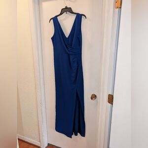 NWOT Womens Woosea V Neck Royal Blue  Sweetheart Evening Cocktail Dress  Size L